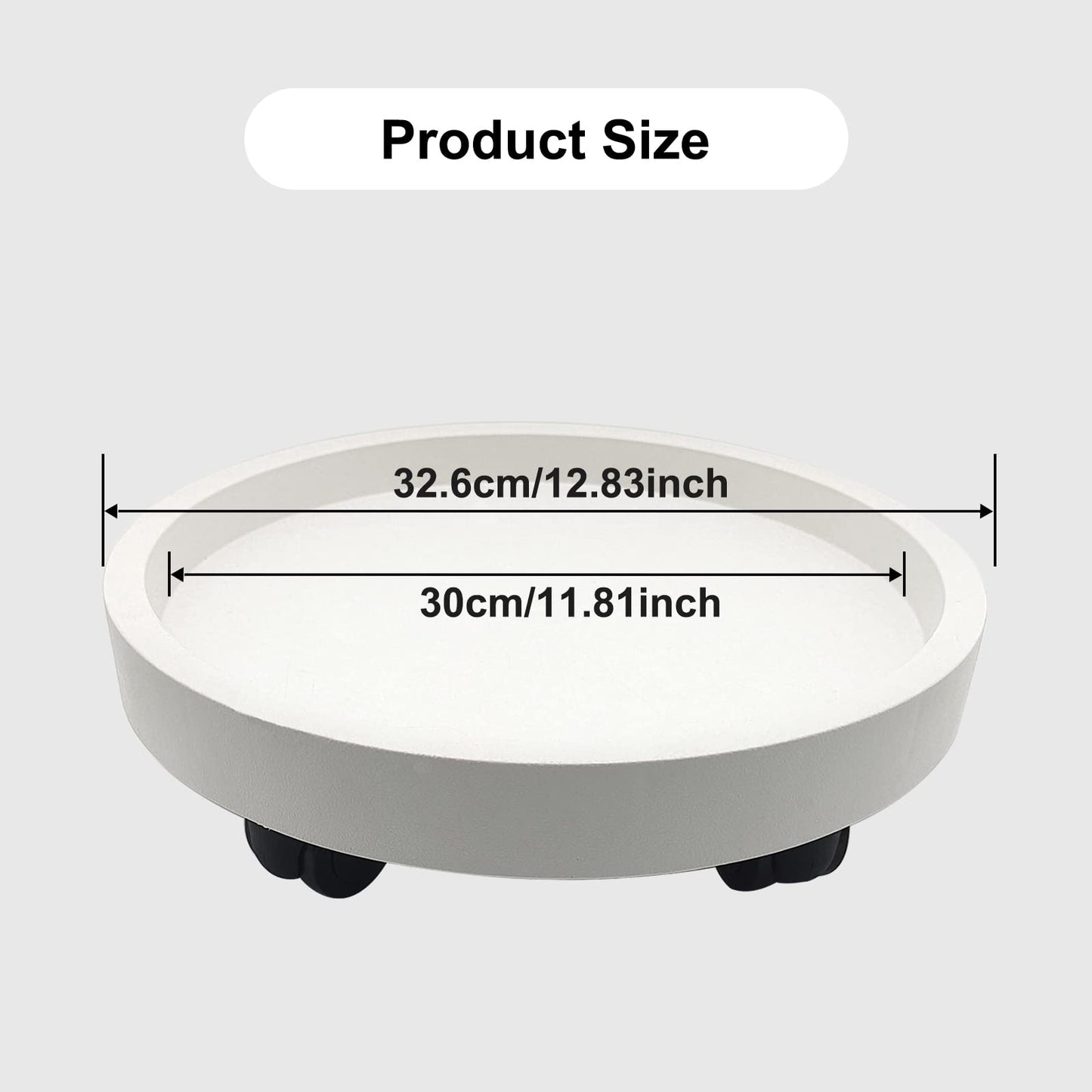 itechpanda Outdoor Roll Around Plant Caddy with Wheeled Planter Pallet, Heavy Duty Plant Tray Round Planter Trolly for Moving Large Potted Trees,Ceramic Heavy Plants (Large)