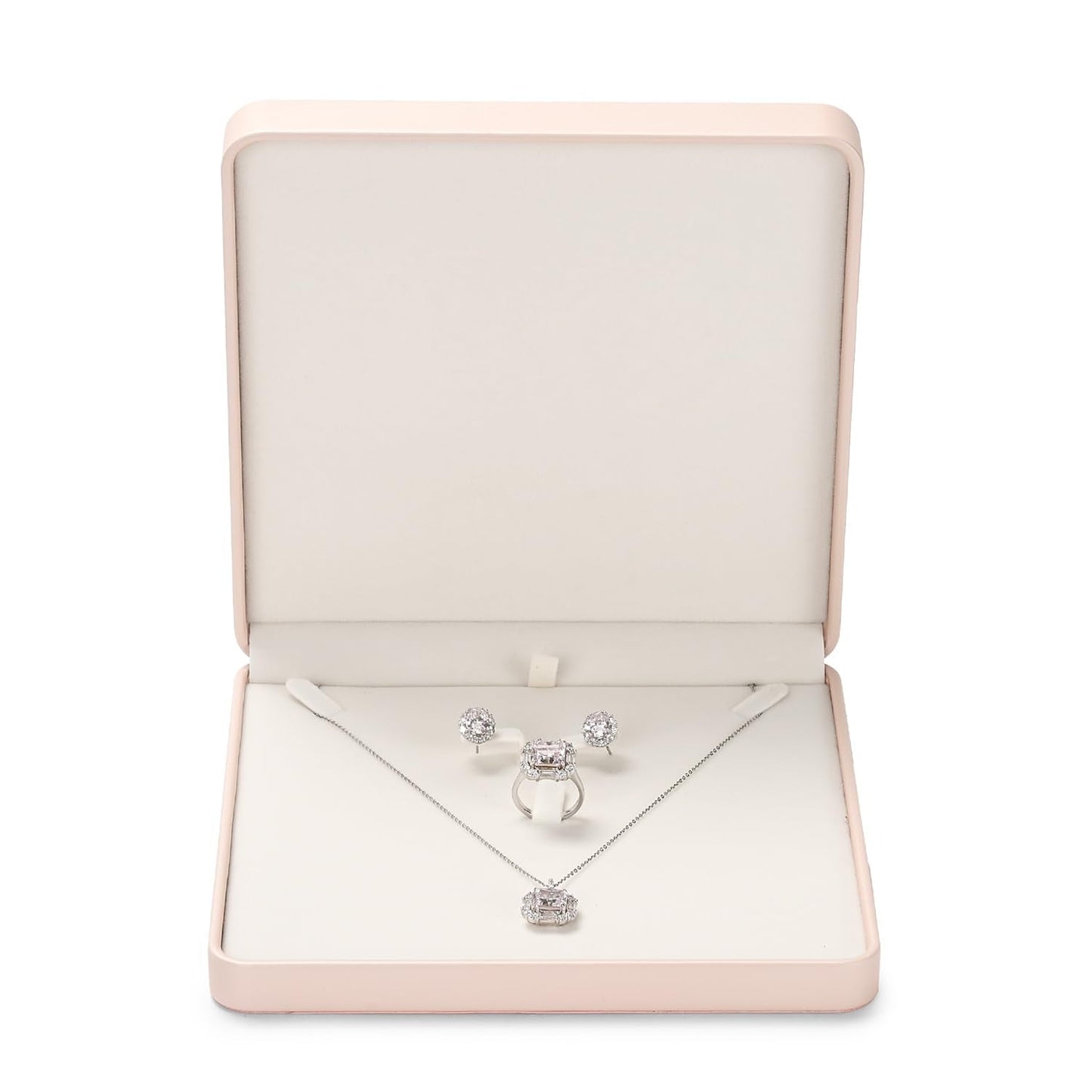Oirlv Luxury Leather Jewelry Set Box Big Necklace Ring Storage Case Jewelry Gift Box for Bracelet Necklace Earring Ring (Pink)