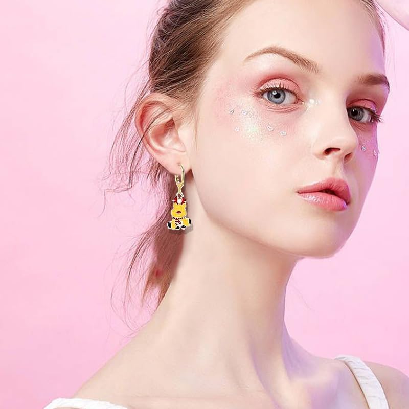 16 Pairs Christmas Reindeer Santa Hoop Earrings for Women Unique Winter Xmas Tree Snowflake Bow Bell Snowman Penguin Earrings Christmas New Year Jewelry Gifts - style: Gift