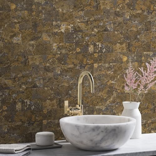 Vamos Tile 100 Pieces Peel and Stick Backsplash Tiles, 3" x 6" PVC Subway Tile, Rust Slate Stick on Backsplash Tiles for Kitchen/Bathroom/Fireplace/Laundry/Camper - color: Rust Slate