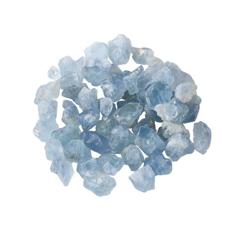 Apengshi 0.97 lb（440g) Natural Celestite About 0.59-1.18in Healing Crystal Tumbled Rough Stone Chakra Raw Stone Meditation Reiki Collection