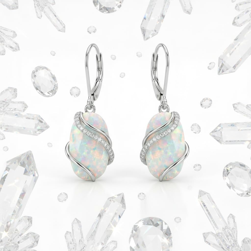 ONEFINITY White Opal Earrings Opal Earrings Opal Jewelry Gifts for Women