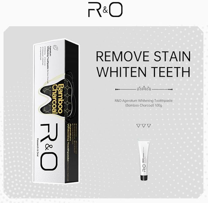 R&O Ageratum Whitening Toothpaste with Bamboo Charcoal, 3.53 oz - Great for Teeth Whitening, Reduces Plaque, Removes Stubborn Stains, Promotes Oral Health, Long - Lasting Fresh Breath (2)