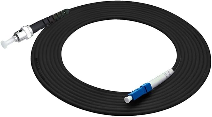 Jeirdus 3M LC to ST Outdoor Armored Simplex 9/125 SM Fiber Optic Cable Jumper Optical Patch Cord Singlemode 3Meters 10ft LC-ST