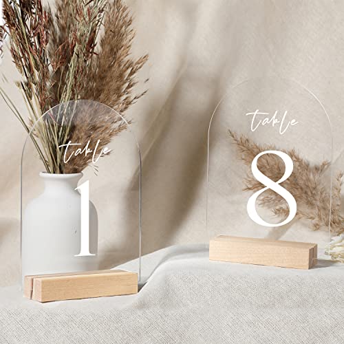 UNIQOOO 20 Pack 4" Birch Wood Stands for Wedding Acrylic Sign, Wood Table Number Holders for 1/8 Thick Acrylic Sheets | Wedding Display Stand, Card Holder, Great for Bar Menu, Retail Sign, Party and Events - color: Birch 20 pack