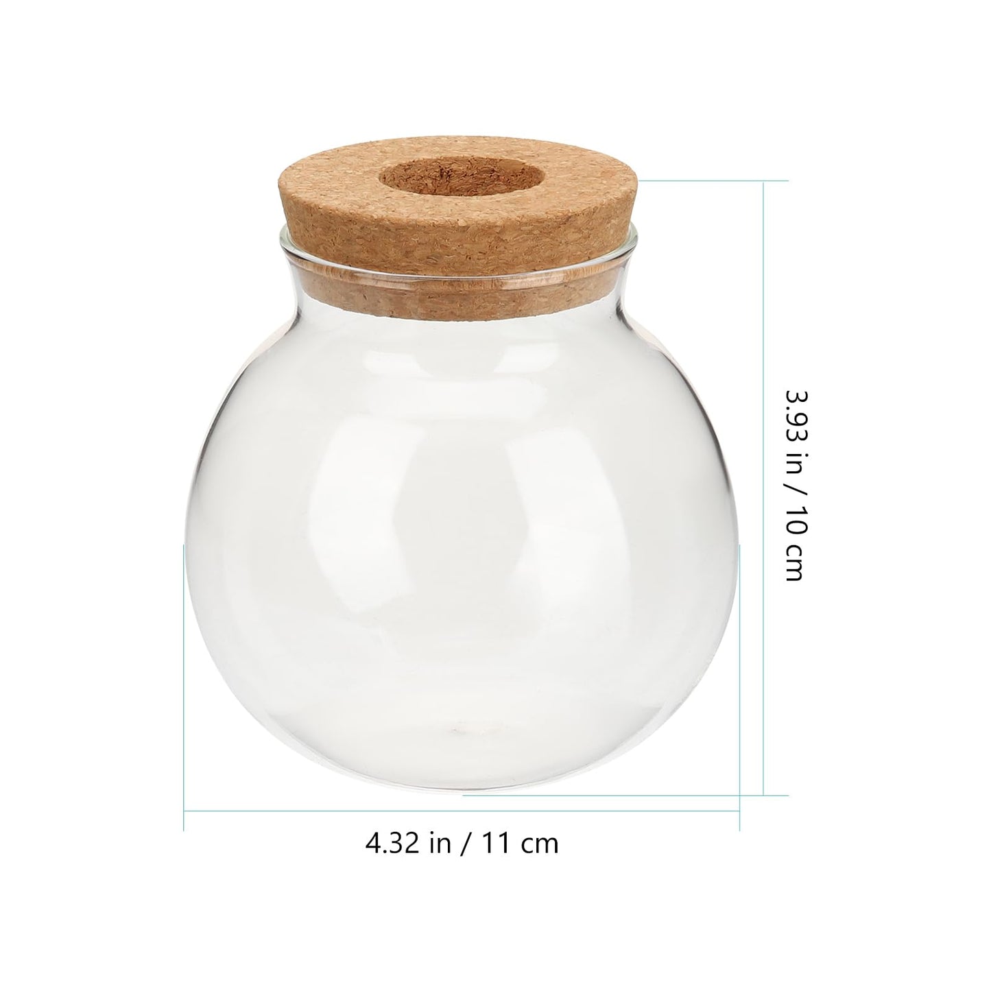 Yardwe Small Ball Glass Hydroponic Plant Vase, 4.33 Inch Round Propagation Vase Bottle for Plant Cuttings, Mini Terrarium Bottle for Desktop Home Decor