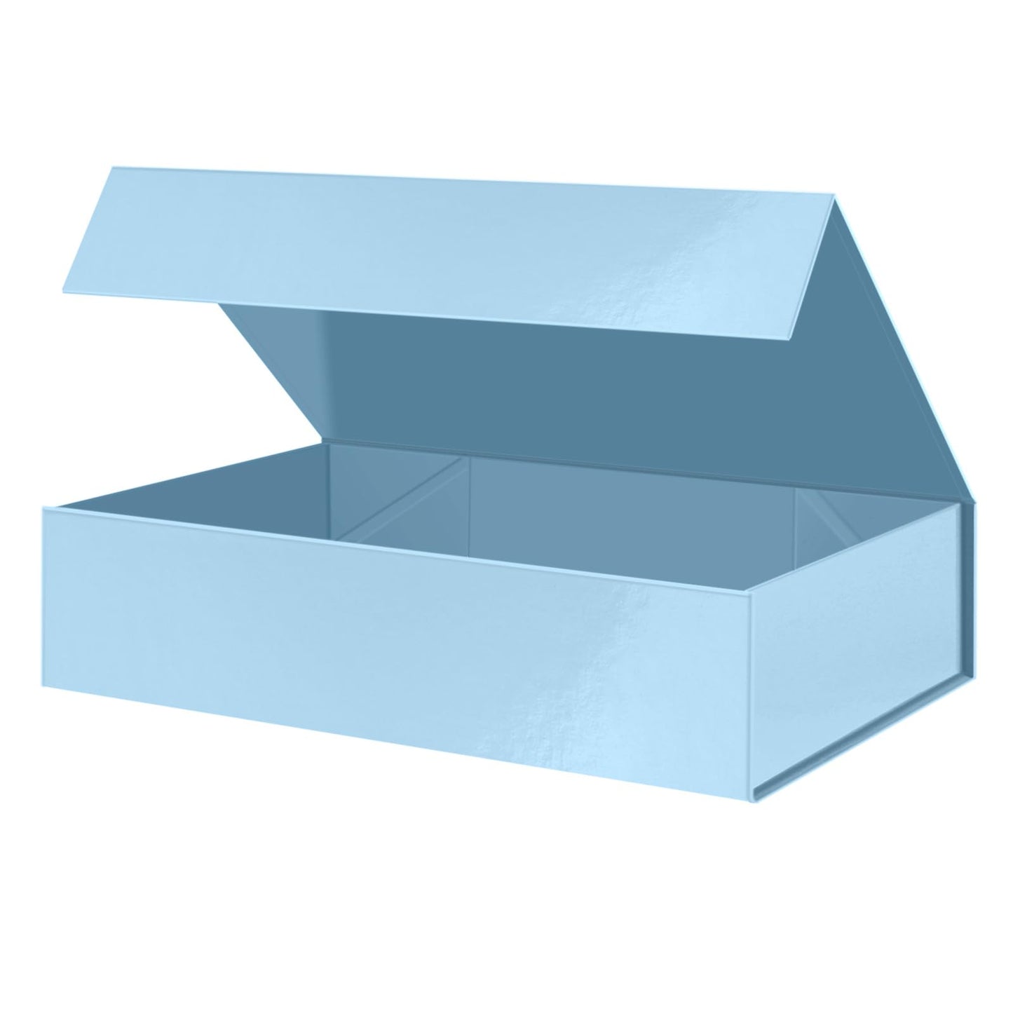 PACKHOME Extra Large Gift Box 17.5x11.3x4.3 Inches, Sturdy Shirt Box with Magnetic Lid for Clothes and Large Gifts (Glossy Light Blue)