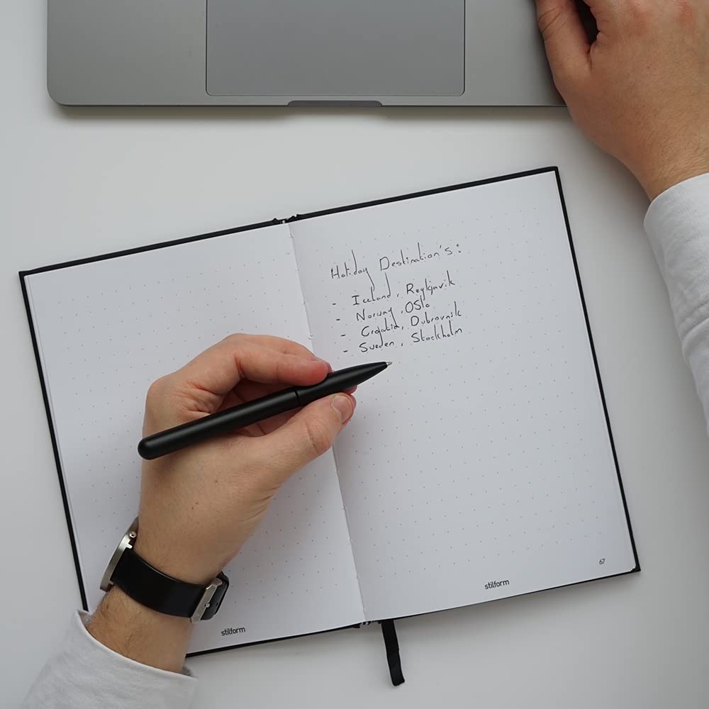 stilform - Ballpoint Pen - Precision Milled Aluminum with Magnetic Closure Mechanism and Superior Schmidt Refill - Award Winning Design (Warp Black)