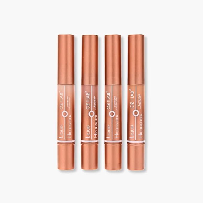 Angelo Glow Liquid Highlighter Wand Champagne – Buildable Illuminating Makeup Stick for Face and Body – Radiant Finish – 6ML/0.21FL.OZ，PACK OF 1