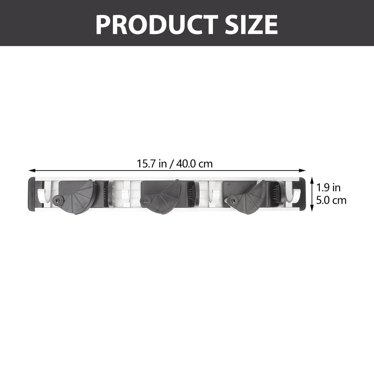 Wall Mounted Mop Rack with 4 Hooks