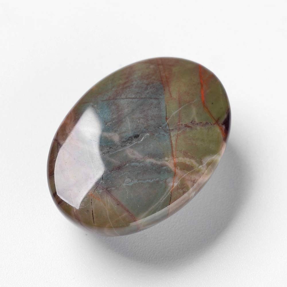 Fashewelry 20Pcs Natural Oval Scenery Agate Flat back Gemstone Cabochons 25x18mm Healing Chakra Crystal Stone Bead Cab Covers No Hole for Jewelry Craft Making