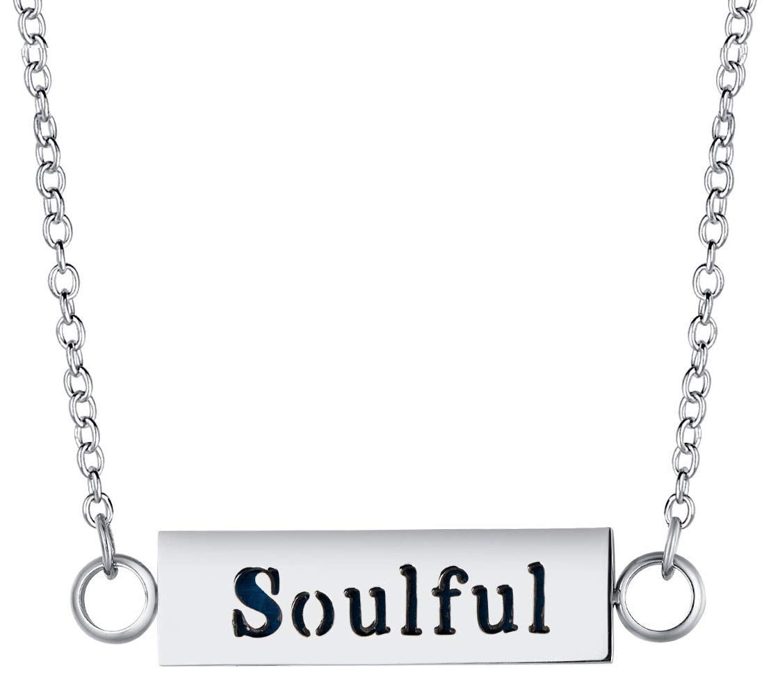 Wild Essentials "Soulful" Essential Oil Diffuser Bar Necklace Gift Set - Includes Aromatherapy Pendant, 24" Stainless Steel Chain, 12 Color Refill Pads