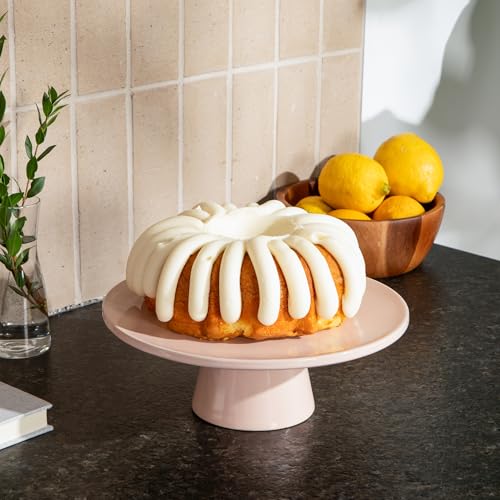 The Cake Stand – 10 Inch Gloss Ceramic Pedestal Cake Stand, Modern Footed Dessert Stand for Cakes, Cupcakes, Cookies & More (Rose) - color: Rose