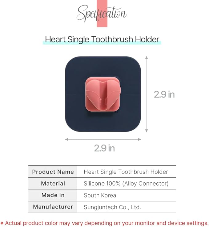 1+1 Silunity Silicone Toothbrush Holder - Suction & Stick, Reusable Sticker - Wall Mounted for Bathroom/Shower - Made in Korea - Ideal for Toothbrushes/Razors (Navy Pad (1+1), Single)