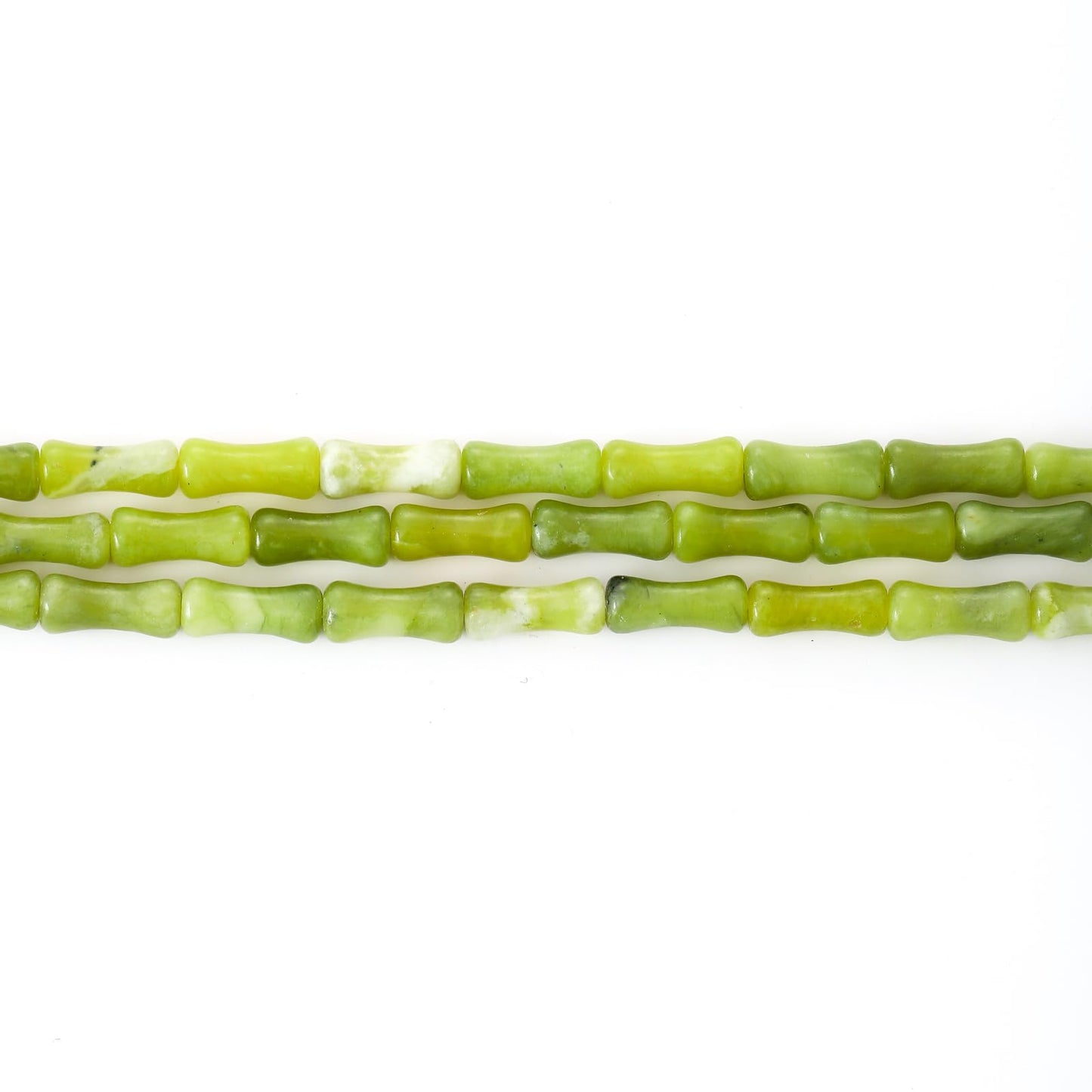 5x12mm Natural Green Jade Stone Bamboo Shape Gem Healing Energy Loose Spacer Beads for DIY Necklace Bracelet Earring
