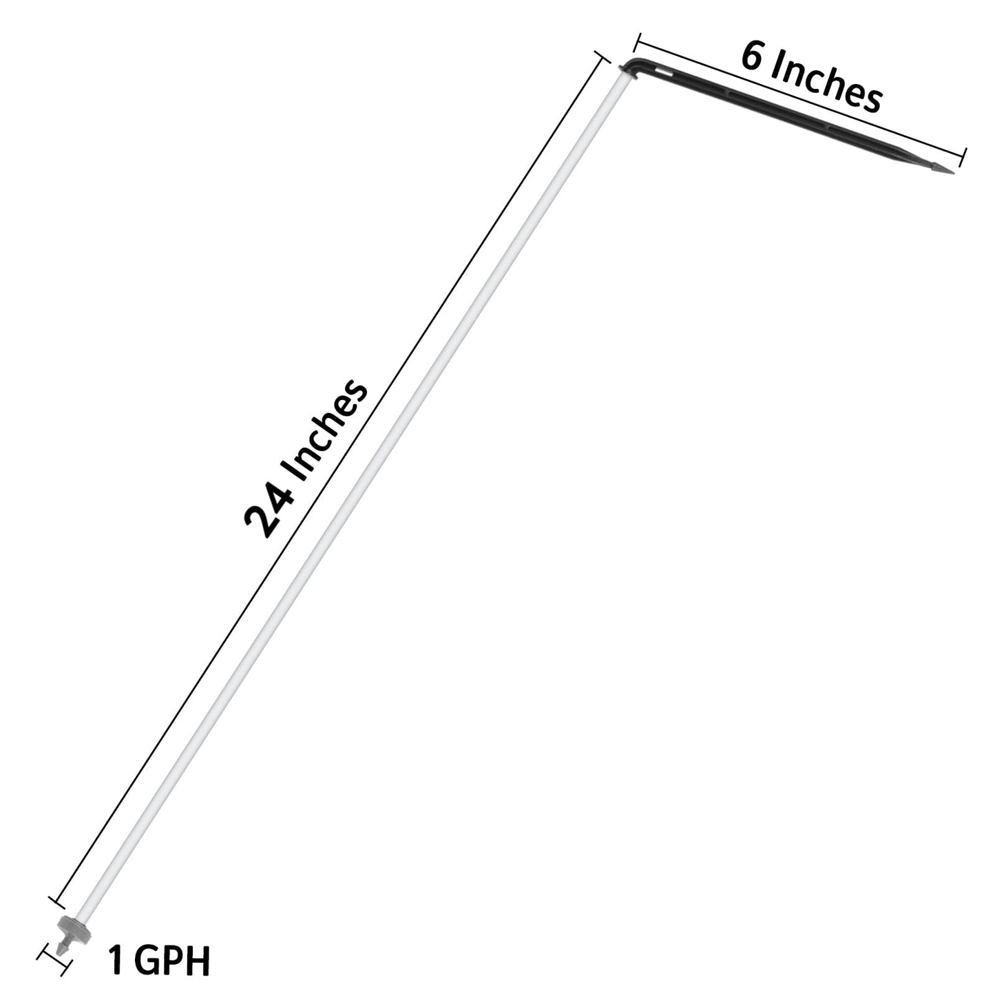Netafim Automatic Irrigation Dripper Stake Assembly, 1 GPH, Bundle of 25 (24 Inches)