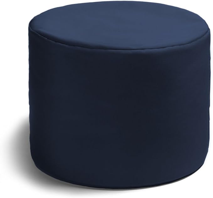 Jaxx Spring Indoor/Outdoor Bean Bag Pouf Ottoman, Navy