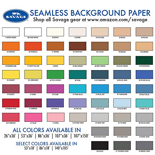 Savage Seamless Paper Photography Backdrop - Color #71 Deep Yellow, Size 26 Inches Wide x 36 Feet Long, Backdrop for Tabletop Product Photography and Crafting - Made in USA - size: 26 in x 36 ft