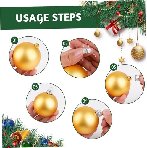 Ornament Caps 100Pcs Secure Metal Christmas Ornament Hooks Replacement Hangers for Christmas Tree, Porcelain, Ceramic or Glass Decoration, 20mm, Golden| Hooks for Trees