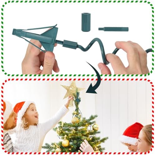 Christmas Tree Topper Holder Twist on Universal Tree Topper Stabilizer with Adjustable Attachment,Christmas Tree Topper Adapter Plastic Tree Topper Support Fits Most Basic Types