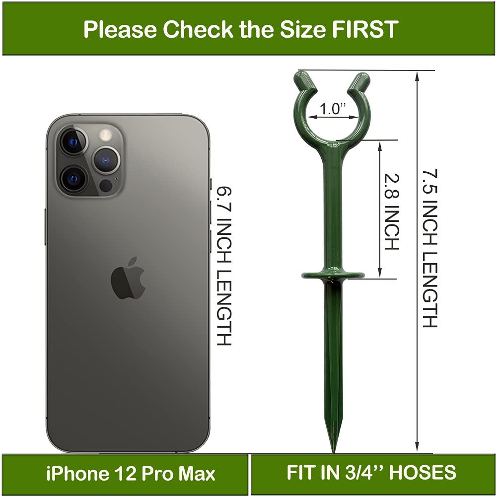 Garden Hose Guide Stakes Set of 10 - Heavy Duty 3/4” Hose Holder Spike for Lawn & Plant Saver, Yard Soaker Support, Durable Kink-Free Watering (Fit 3/4”Hoses)