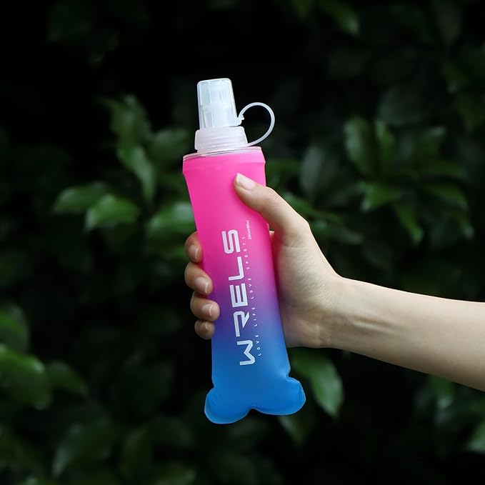 Soft Flasks TPU Soft Water Bottles Folding Soft Running Water Flask Small for Outdoor Sports Hiking Hydration Pack 8oz/17oz Hiking Cycling Climbing