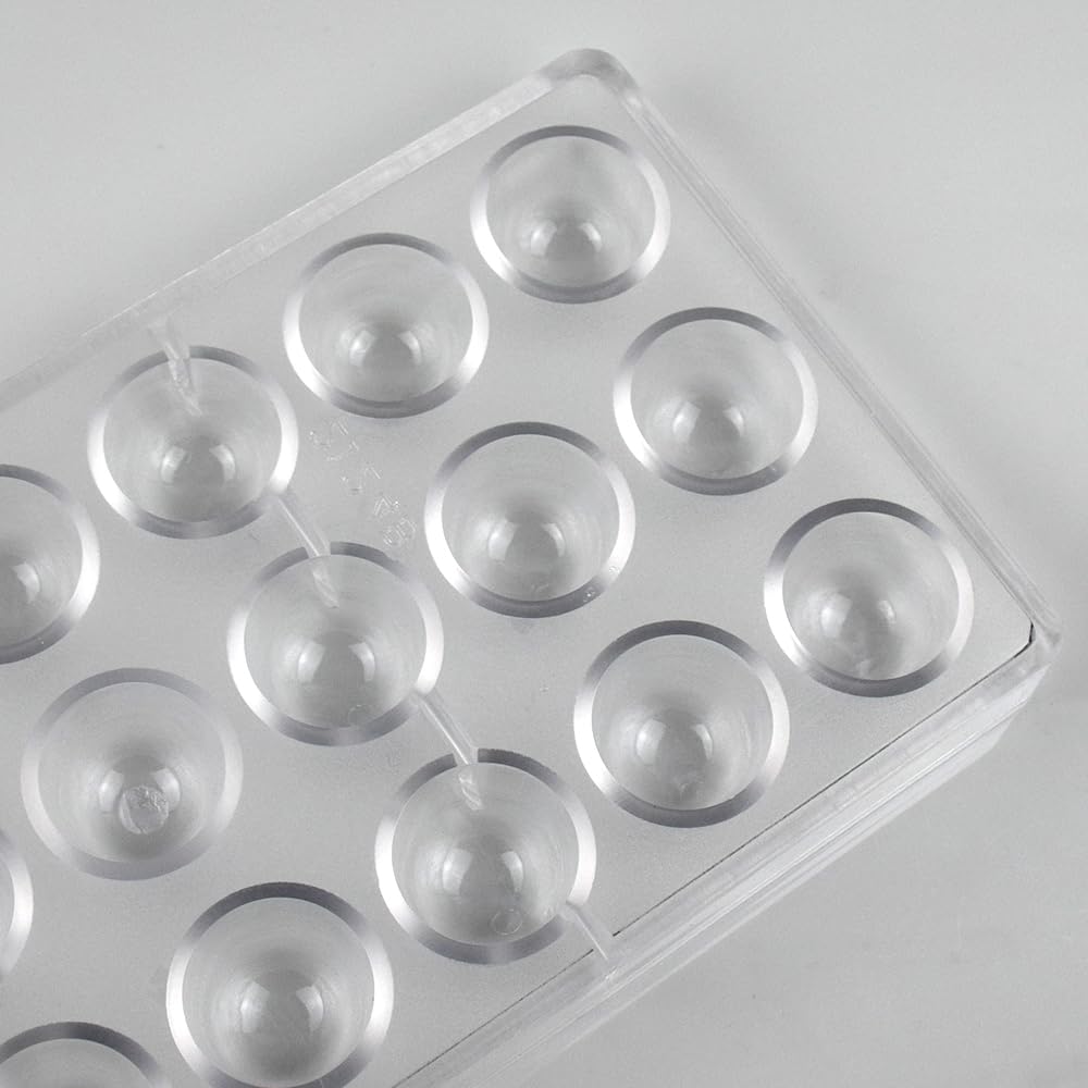 Polycarbonate Small Domed Bullet Shape Chocolate Mold, 21 Cavity (12g Each), Classic Candy Shape for Bonbons, Baking & Pastry Tool