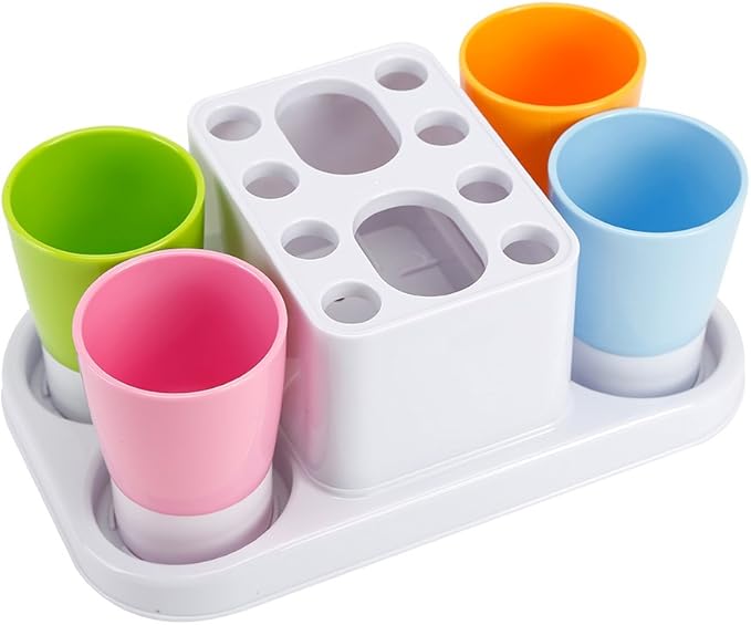 Toothbrush Holder and Large Organizer Stand for Bathroom