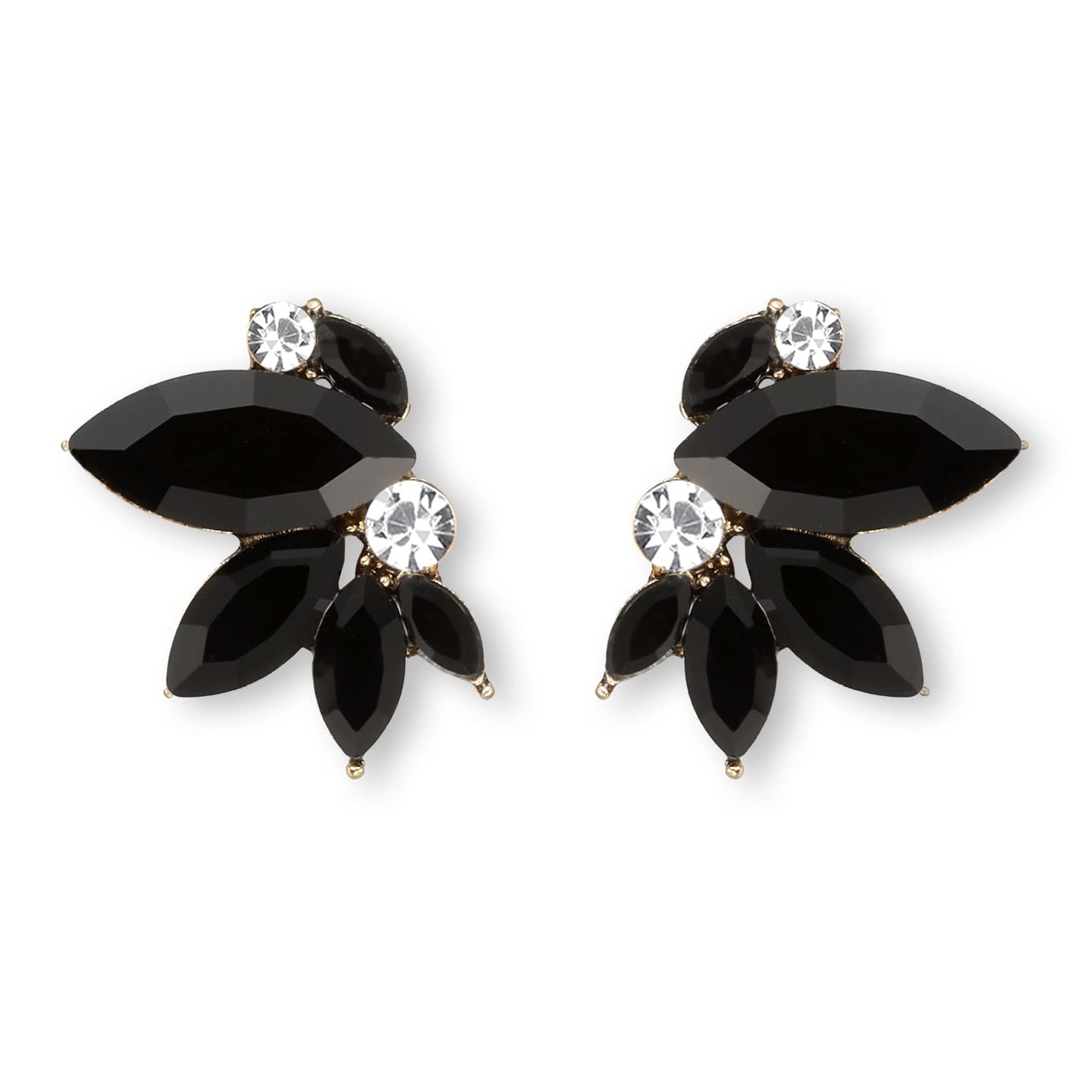 Black Rhinestone Earring Sparkly Faux Crystal Stud Earrings for Women Wedding Prom Party