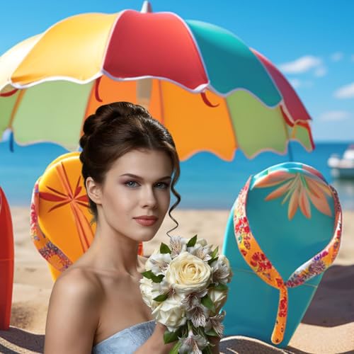 Colorful Flip Flops Beach Ball Backdrop Background for Photography 5x7ft Photobooth Professional Photo Backdrop Curtains Video Photography Studio Photo Backgrounds Banner BoothScreen Parties - color: Colorful Flip Flops Beach Ball
