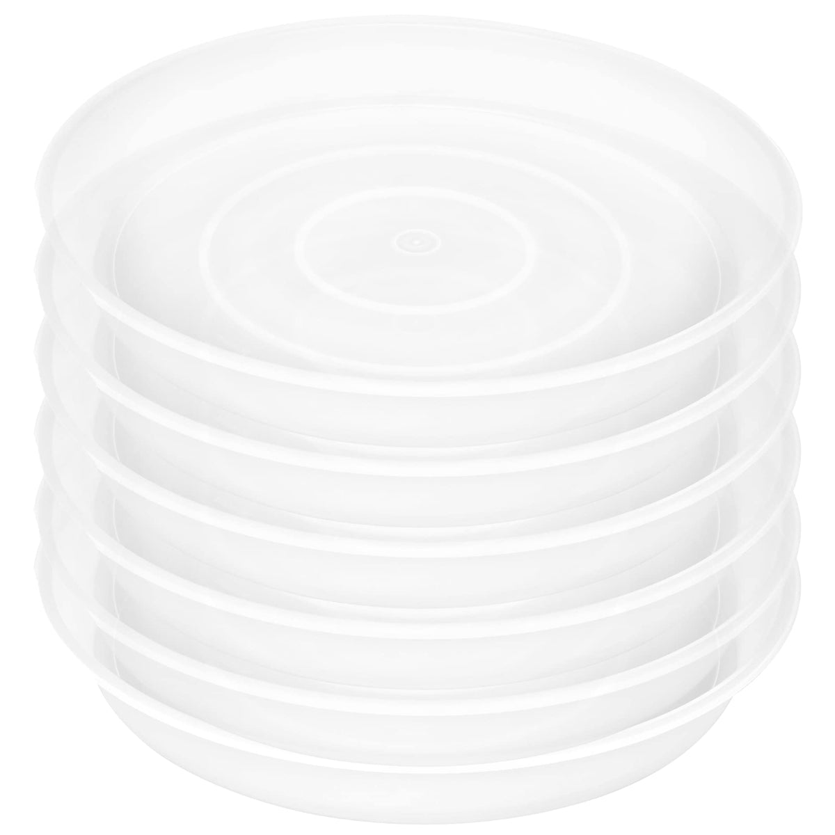 Bleuhome 6 Pack 6 inch Plant Saucer Tray, 4 6 8 10 12 15 17 19 inch Plant Saucers, Heavy Duty Plastic Plant Saucers for Indoors, Bird Bath Bowls, Flower Plant Water Trays for pots Planter (6", Black)