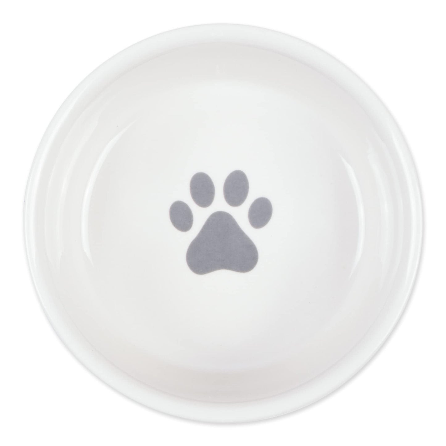 Bone Dry Dog Bone Ceramic Pet Bowl & Canister, Small, 4.25x2, Gray, 2 Count