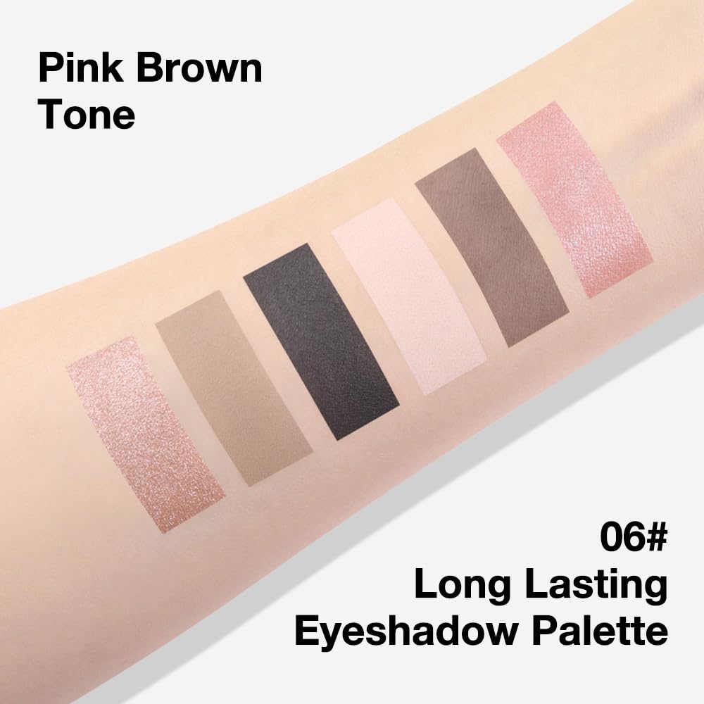 Kaely 6 Color Mini Neutral Eyeshadow Palette Makeup, Highly Pigmented Eye Shadow Palette Waterproof, Natural Matte Shimmer Eye Shadow Palette, paleta de sombras de ojos, Vegan & Cruelty-free, 06