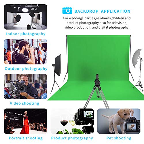 ISSUNTEX 10X10 ft/3X3 Meters Background Photo Backdrop, Photo Studio, Collapsible High Density Screen for Video Photography and Television-Green - color: Green, size: 10X10 ft