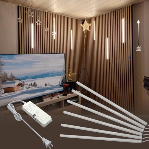 HAMRVL LED Recessed Lighting Wall Panel Lights - 6pcs 16-Inch 4000K Natural White Slat Wall Lights with Touch Switch, Self-Adhesive Dimmable LED Panel Light Strips for Acoustic Panels, Living Rooms - color: Silver - Natural White 4000k, size: 16inch - 6Pa