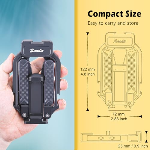 Zeadio Aluminum Smartphone Stabilizer Grip, Foldable Cellphone Video Rig, Filmmaking Vlogging Case, Phone Stabilizer Tripod Mount for All iPhone and Android Smartphones - style: Foldable Version