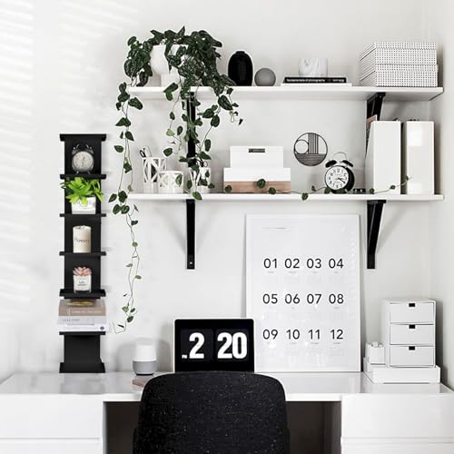 7 Tier Wall Shelf Unit - Lack Floating Shelf, Black Compact Display Floating Shelf, Vertical Column Wall Decor Mount Floating Storage Organizer Tall Tower Shelf for Bathroom，Bedrooms, Living Rooms - style: 1 PCS，7 Tier, black