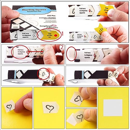 Scrapbook Adhesives by 3L Repositionable Mounting Squares, 1000-Pack - size: 1000-Pack