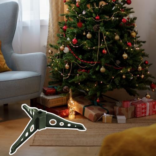 Christmas Tree Stand with 0.8 in Hole, Triangle Rotating Base, Stable Plastic Replacement Platform