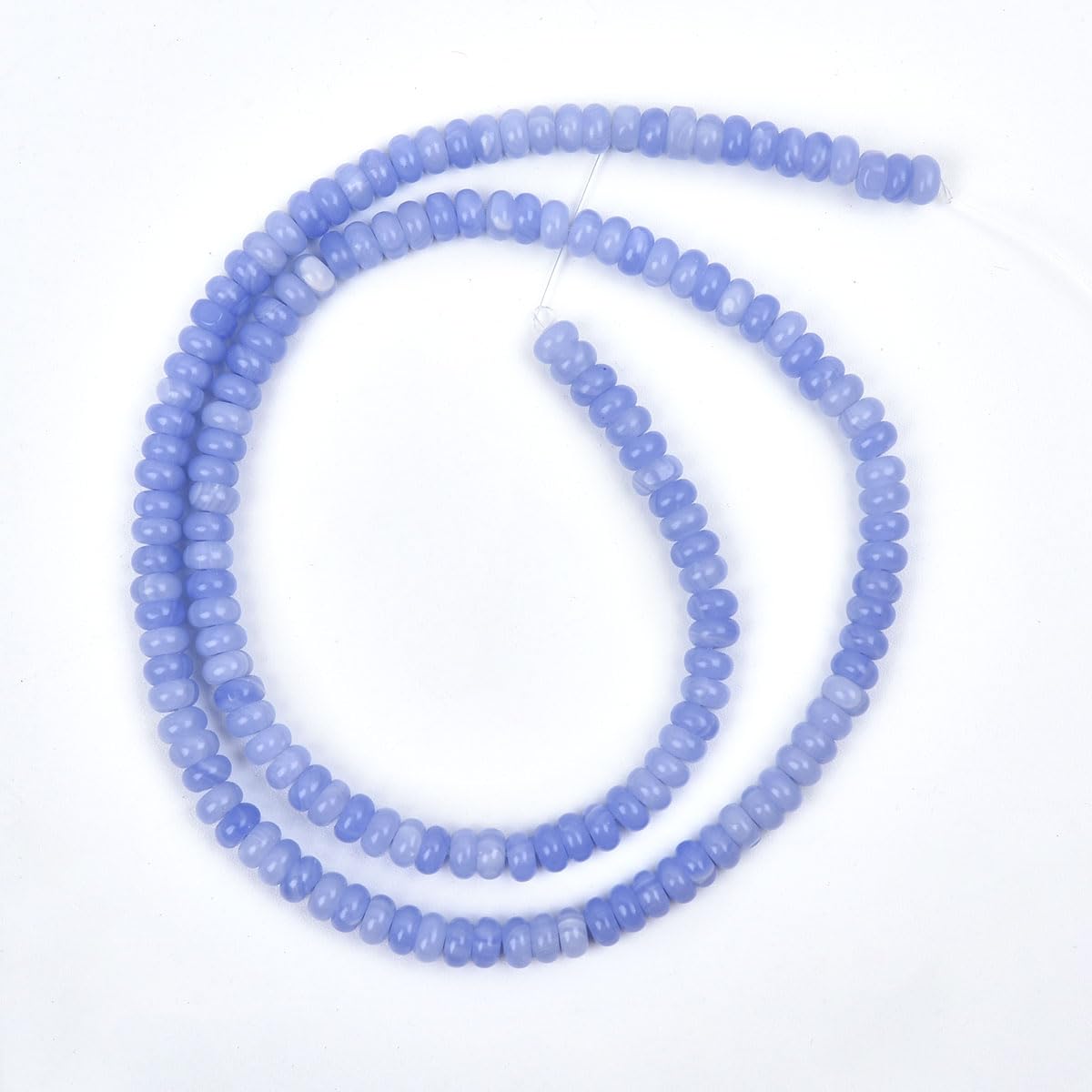 160pcs 4x2mm Blue Lace Agate Disk Rondelle Spacer Stone Semi Precious Gemstone Loose Beads for Jewelry Making 15 Inch