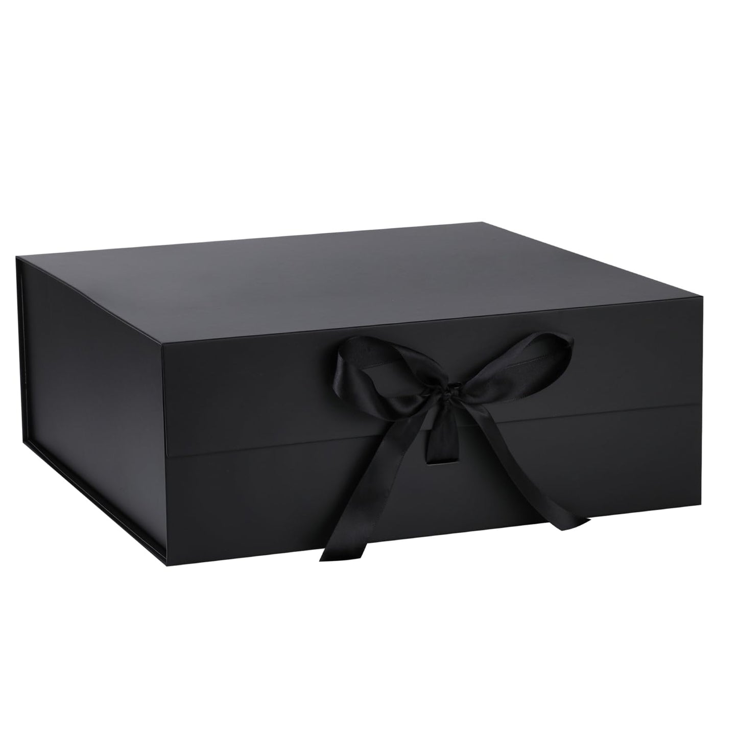 OEMVALATY Black Gift Box,16x16x6 Inches Gift Boxes with Lids for Presents with Magnetic Closure and Ribbon for Wedding,Storage,Birthday