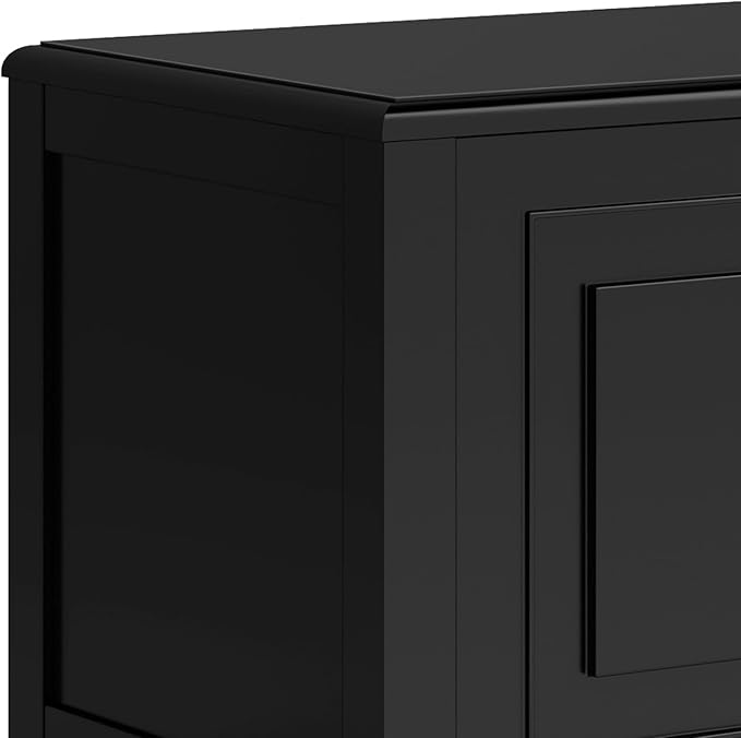SIMPLIHOME Connaught Entryway Storage Bench - 51 inch Wide Solid Wood Storage Trunk Seat in Black, Traditional Bench for Entryway or Living Room with Lift-Up Lid and Decorative Moulding