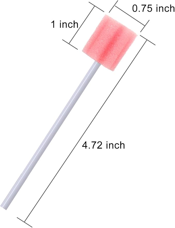 BVN Oral Care Swabs, 100 Pcs Disposable Mouth Cleaning Spong Swabs. (Plum Flower-100 PCS)
