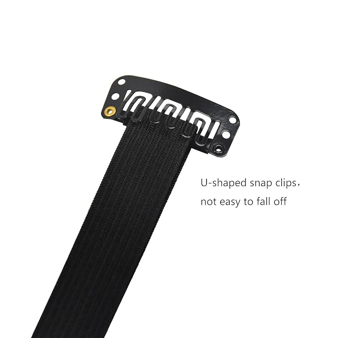 4 Pcs Facelift Bands with Clips Invisible Face Stretching Lifting Strap Adjustable Elastic Band Face Slimming Band (18cm Black Single Bands)