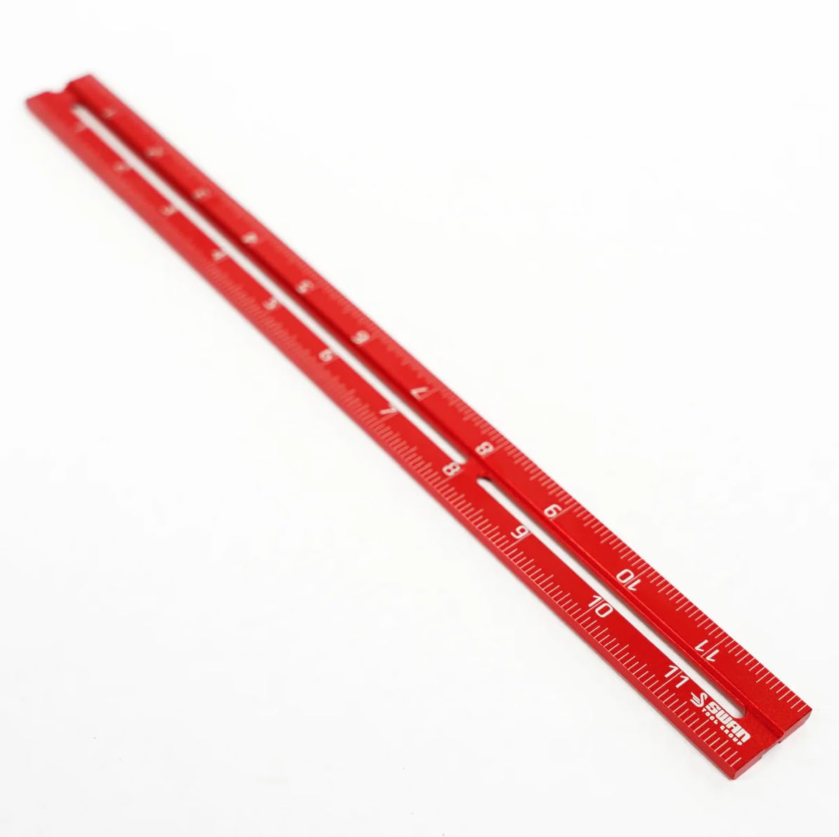 Swan Tool Group RED Tail Ruler Set - Woodworking Ruler Layout Tool, Precision Measuring in 4", 6" and 12" Lengths, Works with Swan Tool Group Ruler Squares: Ridgway, Merlin, or Offset Rulers