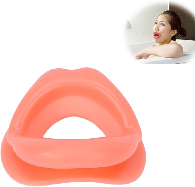 Dioche Oral Mouth Muscle Massage Tool Silicone Face Slimming Tightening Smile Trainer Lip Exerciser for Muscles Stretching Lifting Exercise Lips Traine, Red