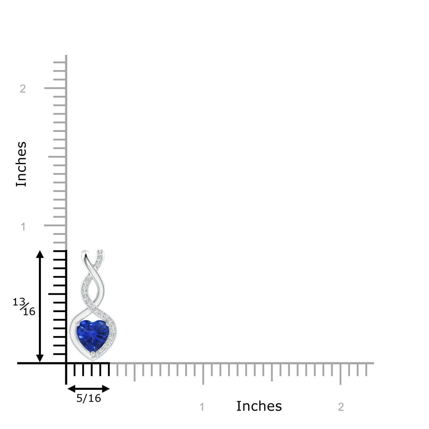 Angara Natural Blue Sapphire Pendant for Women | Heart-Shaped Blue Sapphire Infinity Pendant with Diamond Accents in Sterling Silver | September Birthday, Gemstone Jewelry Gift | AAA | 4mm