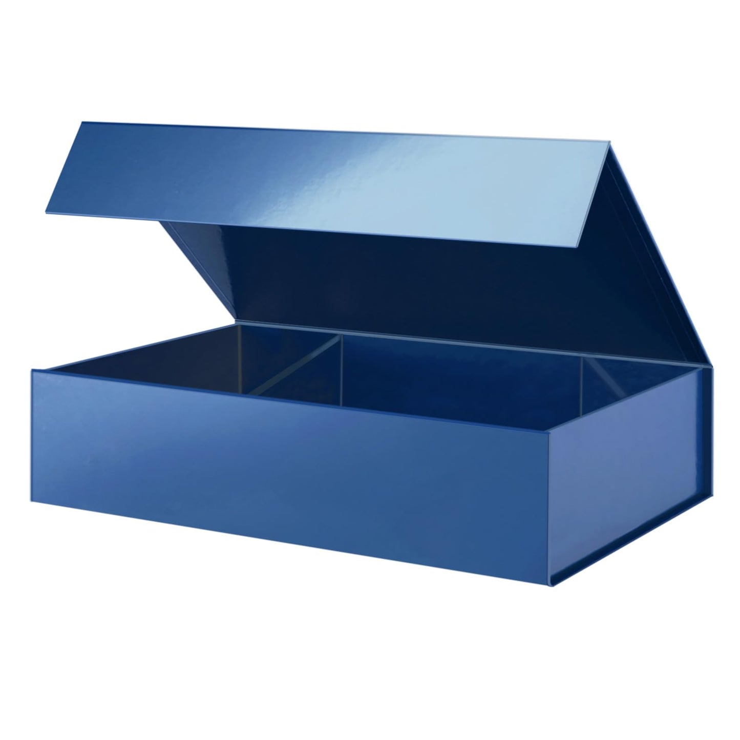 PACKHOME Extra Large Gift Box 17.5x11.3x4.3 Inches, Sturdy Shirt Box with Magnetic Lid for Clothes and Large Gifts (Glossy Blue)