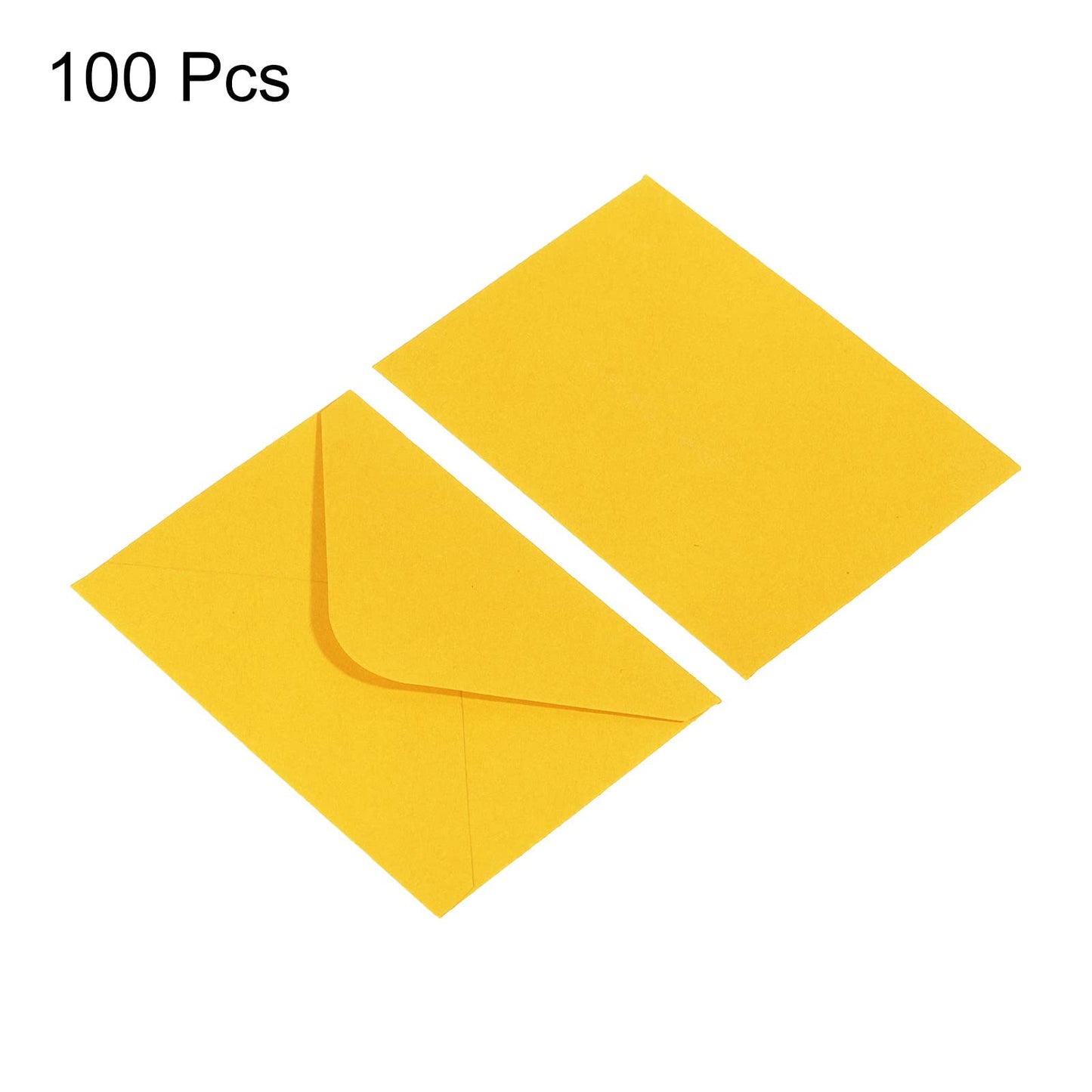 PATIKIL Mini Envelopes, 100 Pack Mini Gift Card Business Card Envelope for Greeting Weddings, Yellow