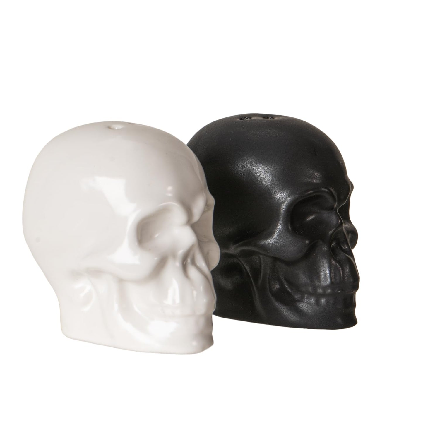 Pacific Giftware Gothic Skull Salt and Pepper Shaker Set Black and White Ceramic Kitchen Tabletop Decor Halloween Horror Collectible Spooky Novelty Gift for Horror and Skull Lovers 2.36"H